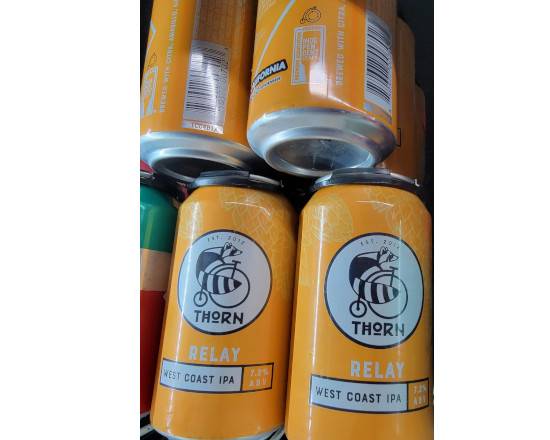 Order Thorn brewing RELAY West Coast IPA 6pk. 12oz. CANS food online from Hub Market & Deli store, San Diego on bringmethat.com