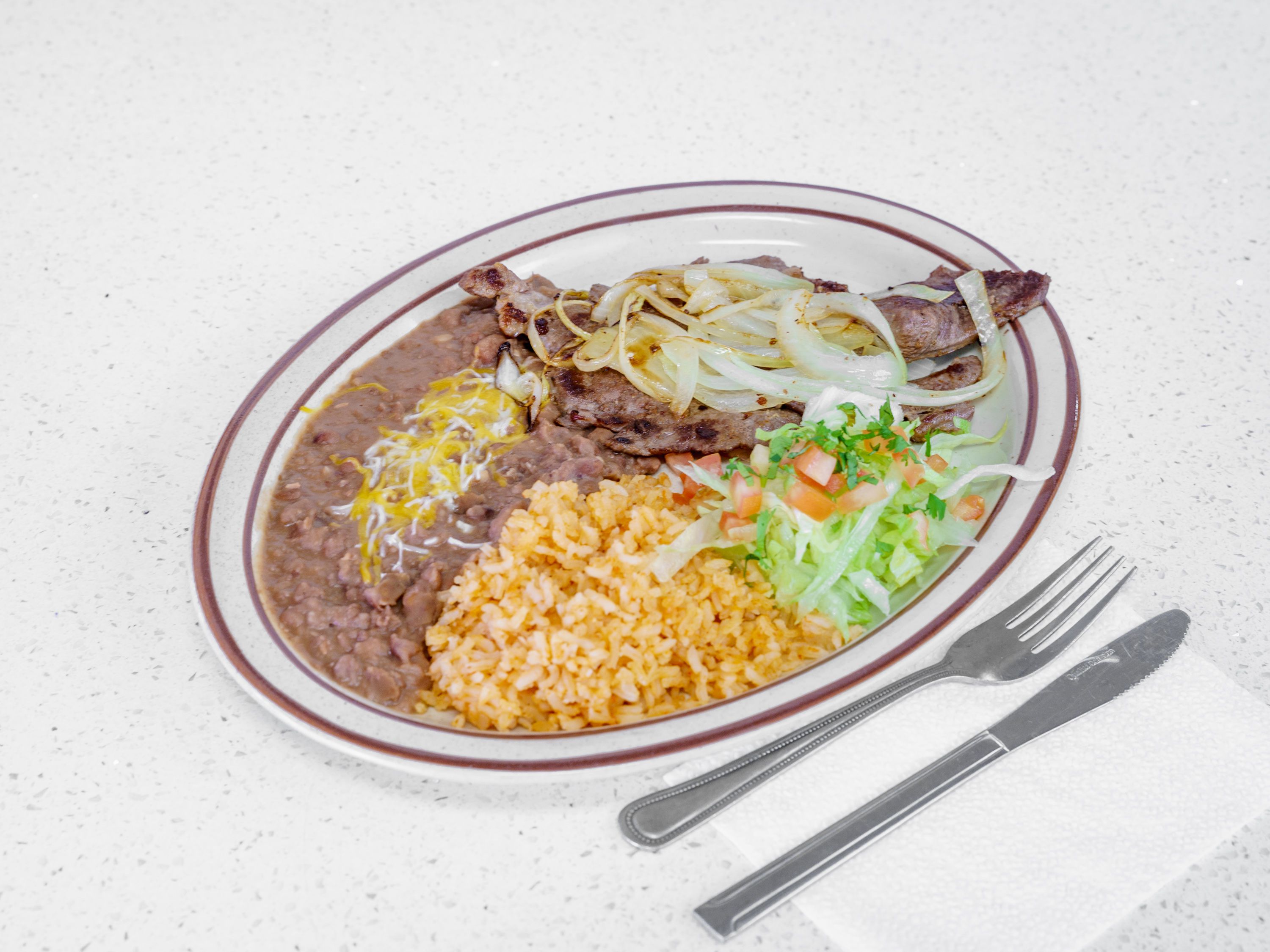 Order Carne Asada Plate food online from Pacific Tacos store, Long Beach on bringmethat.com