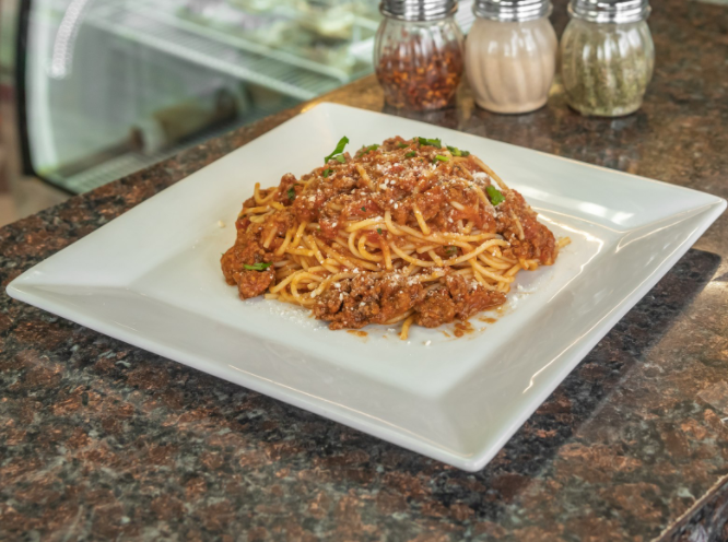 Order Pasta with Meat Sauce food online from Rocco Pizza III store, Brooklyn on bringmethat.com