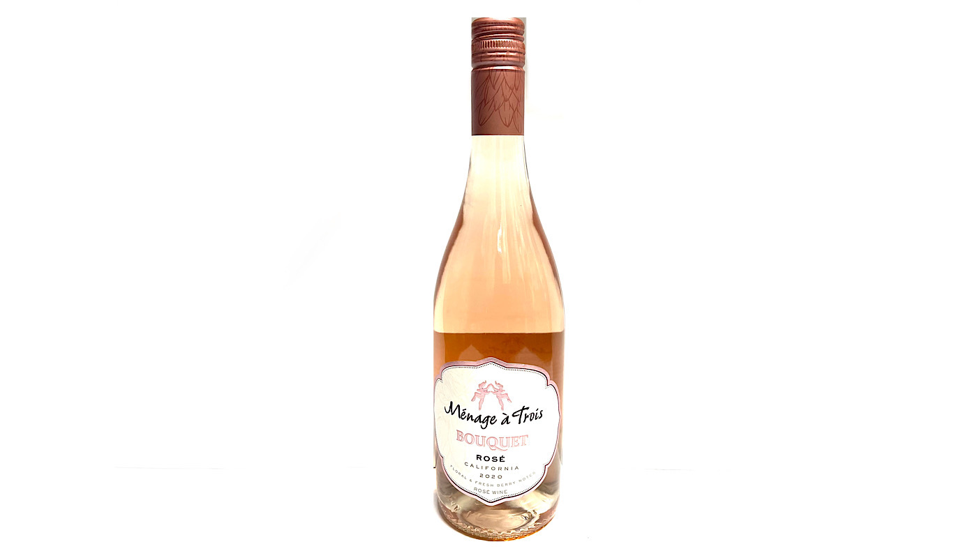 Order MENAGE A TROIS BOUQUET ROSE CALIFORNIA 2020 ROSE WINE.  750ML BOTTLE  food online from K-Town Beer & Wine Food Mart store, Los Angeles on bringmethat.com