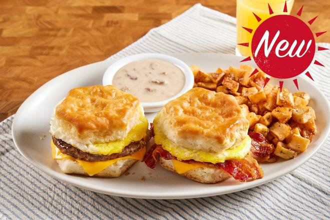 Order Farmhand Biscuit Sandwich Platter food online from Bob Evans store, Akron on bringmethat.com