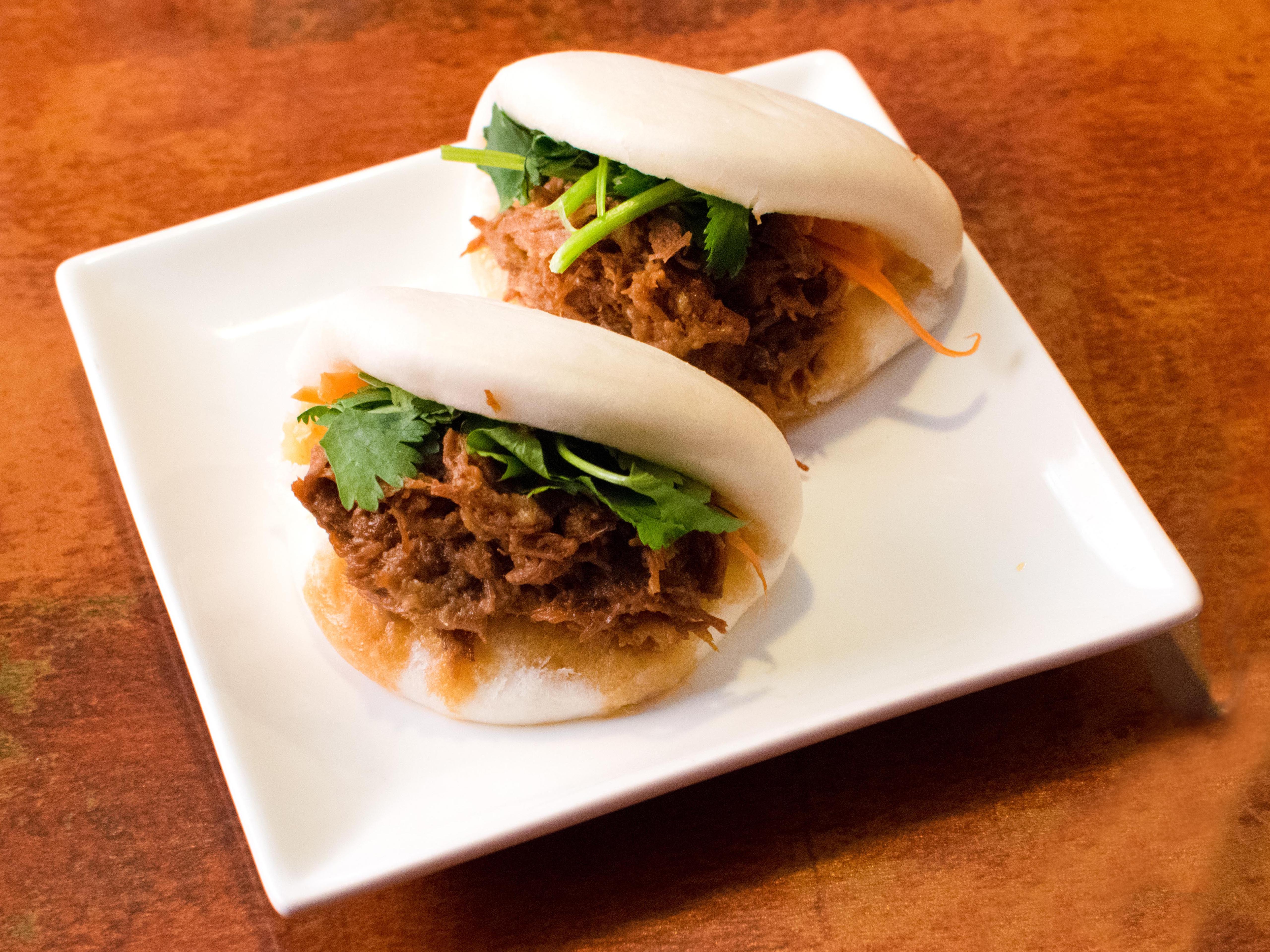 Order A8.  Pulled Pork Buns (2 pieces) food online from Thai Cuisine store, Pittsburgh on bringmethat.com