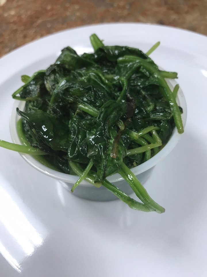 Order Side - 4oz Sauteed Spinach food online from Healthy and Delicious store, Toms River on bringmethat.com