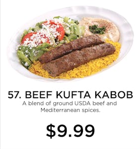 Order 57. Beef Kufta Kabob food online from Mystic Grill store, La Mesa on bringmethat.com