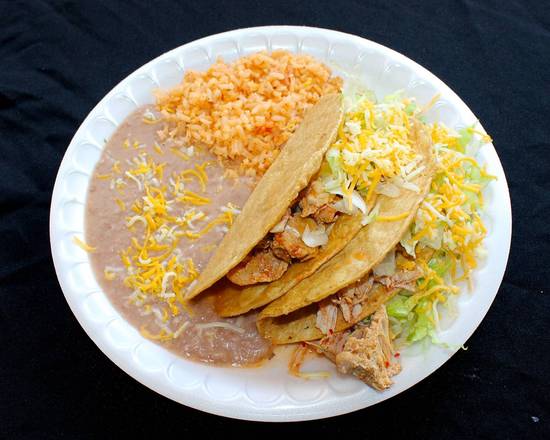 Order #9 Chicken Tacos (2 pcs) food online from Arsenio's Mexican Food #1 store, Clovis on bringmethat.com