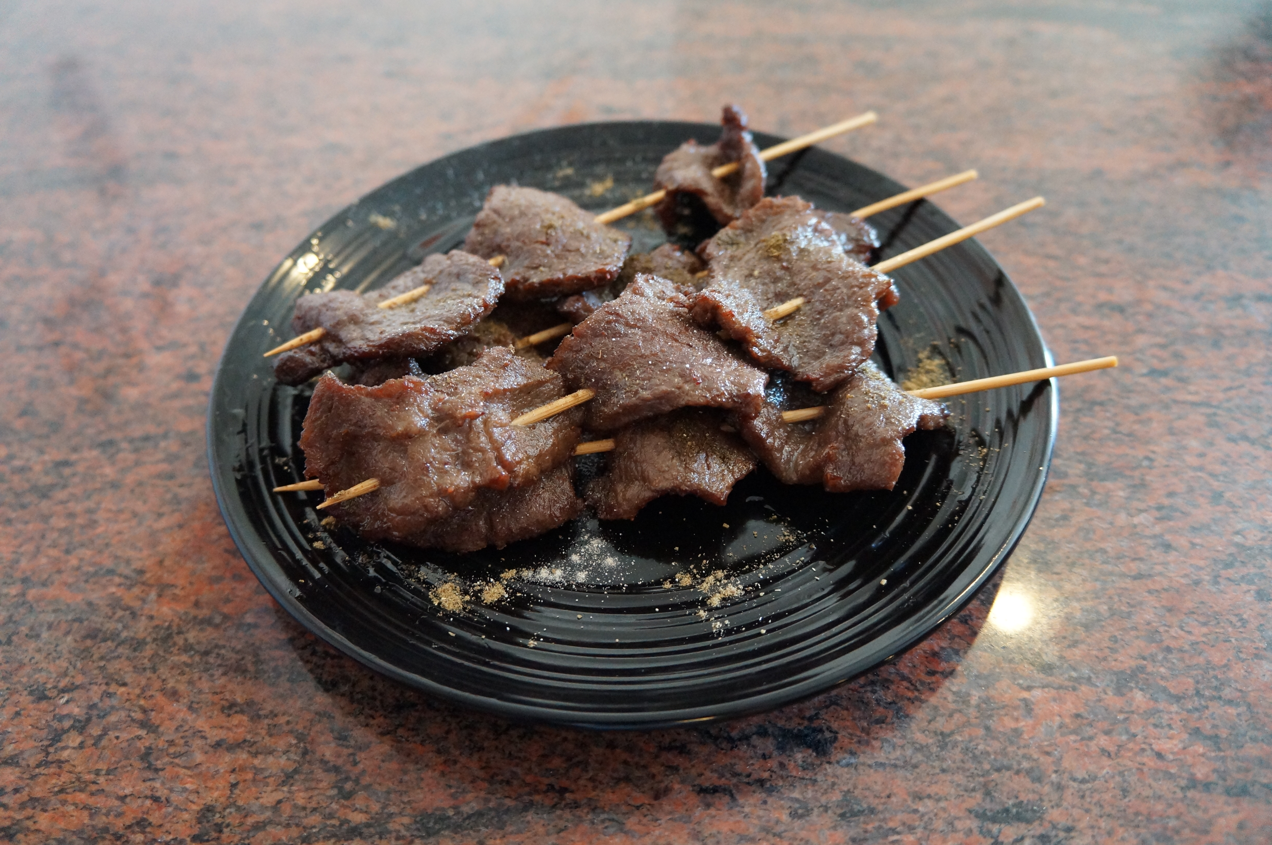 Order A10. Beef Skewers food online from Lucky Kitchen store, Phoenix on bringmethat.com