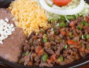 Order Bistec a la Mexicana Plate food online from Tostada Regia store, Houston on bringmethat.com