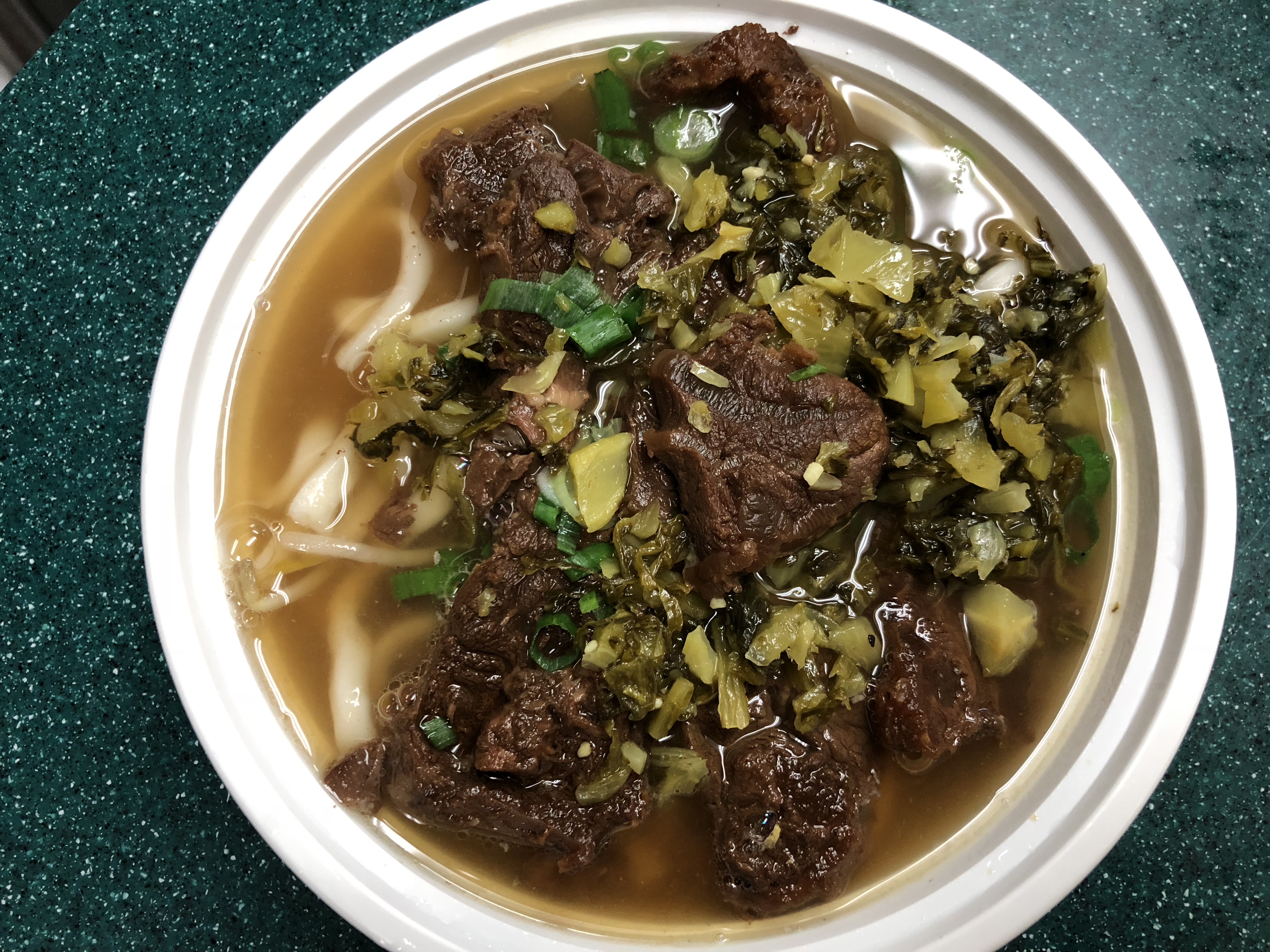 Order 27. Beef Noodle with Soup 牛肉汤面 food online from May Wah Fast Food store, New York on bringmethat.com