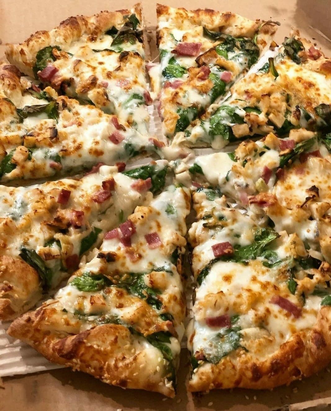 Order Chicken Parm & Spinach Pizza - Personal 8" food online from Antelope Market store, Antelope on bringmethat.com