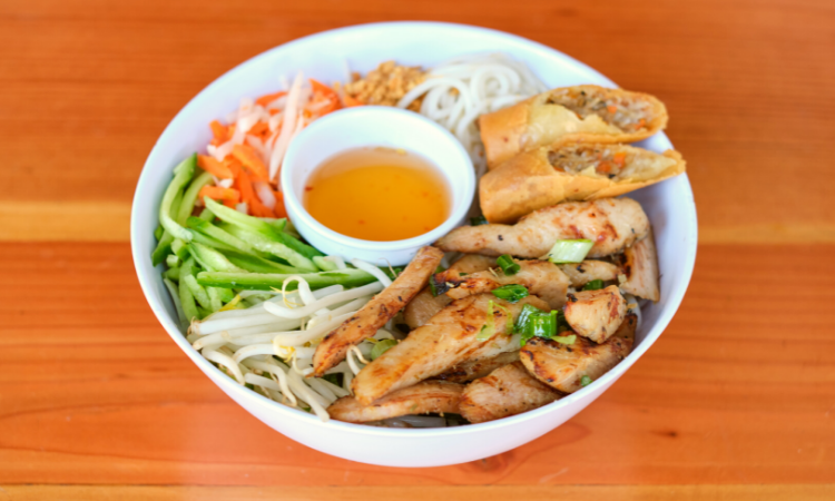 Order Bun Ga Cha Gio/Chicken & Eggrolls food online from Nong La Cafe store, Los Angeles on bringmethat.com