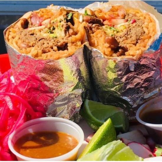 Order Birria Burrito food online from Pepe Red Tacos store, Pasadena on bringmethat.com
