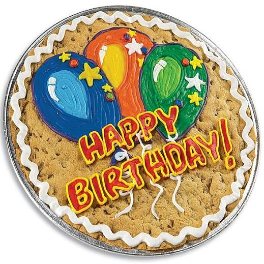 Order PC16. Birthday Balloons Cookie Cake food online from Cookies By Design store, Glenview on bringmethat.com
