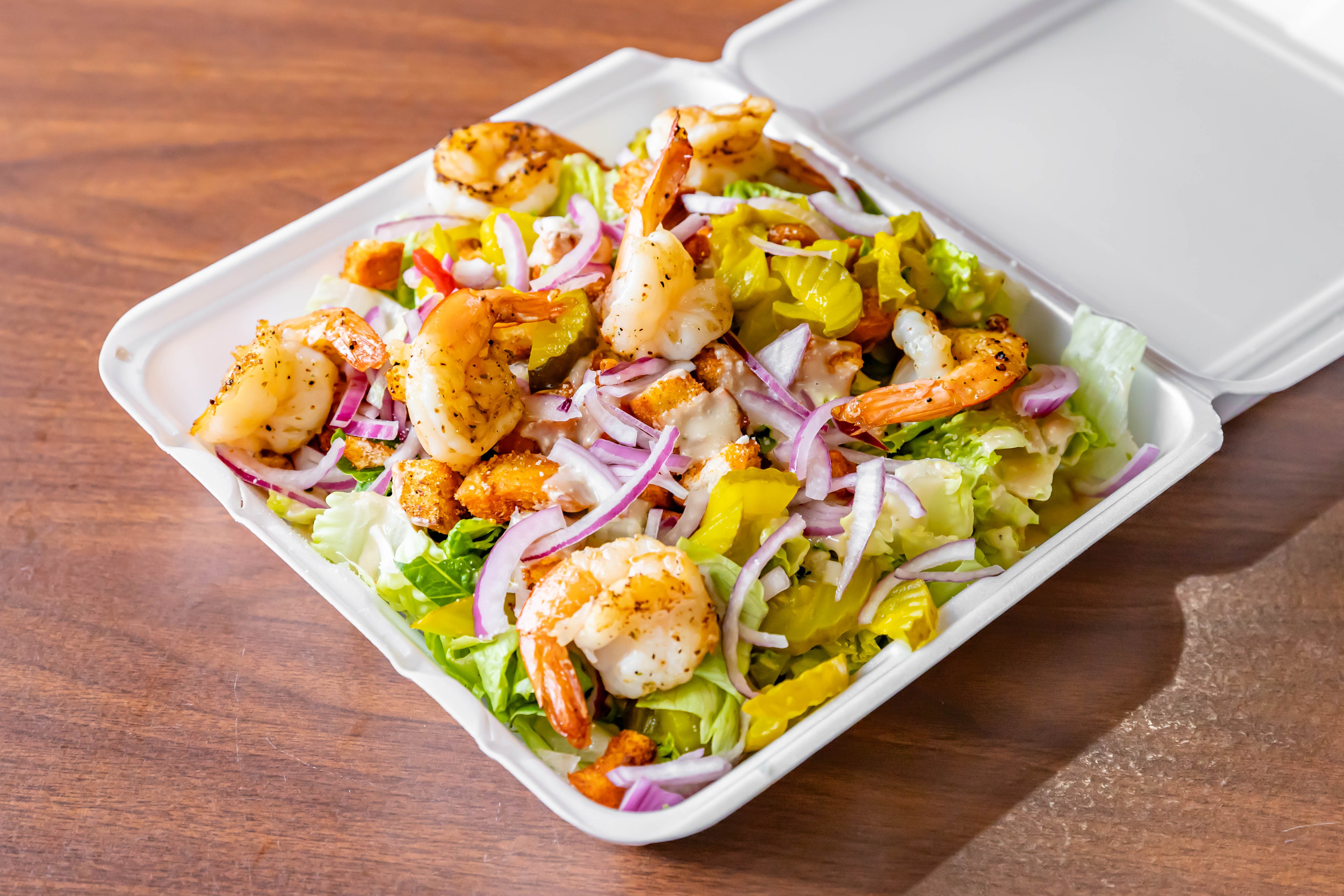 Order Grilled Shrimp Caesar Salad - Salad food online from Jack Pizzeria store, Phillipsburg on bringmethat.com