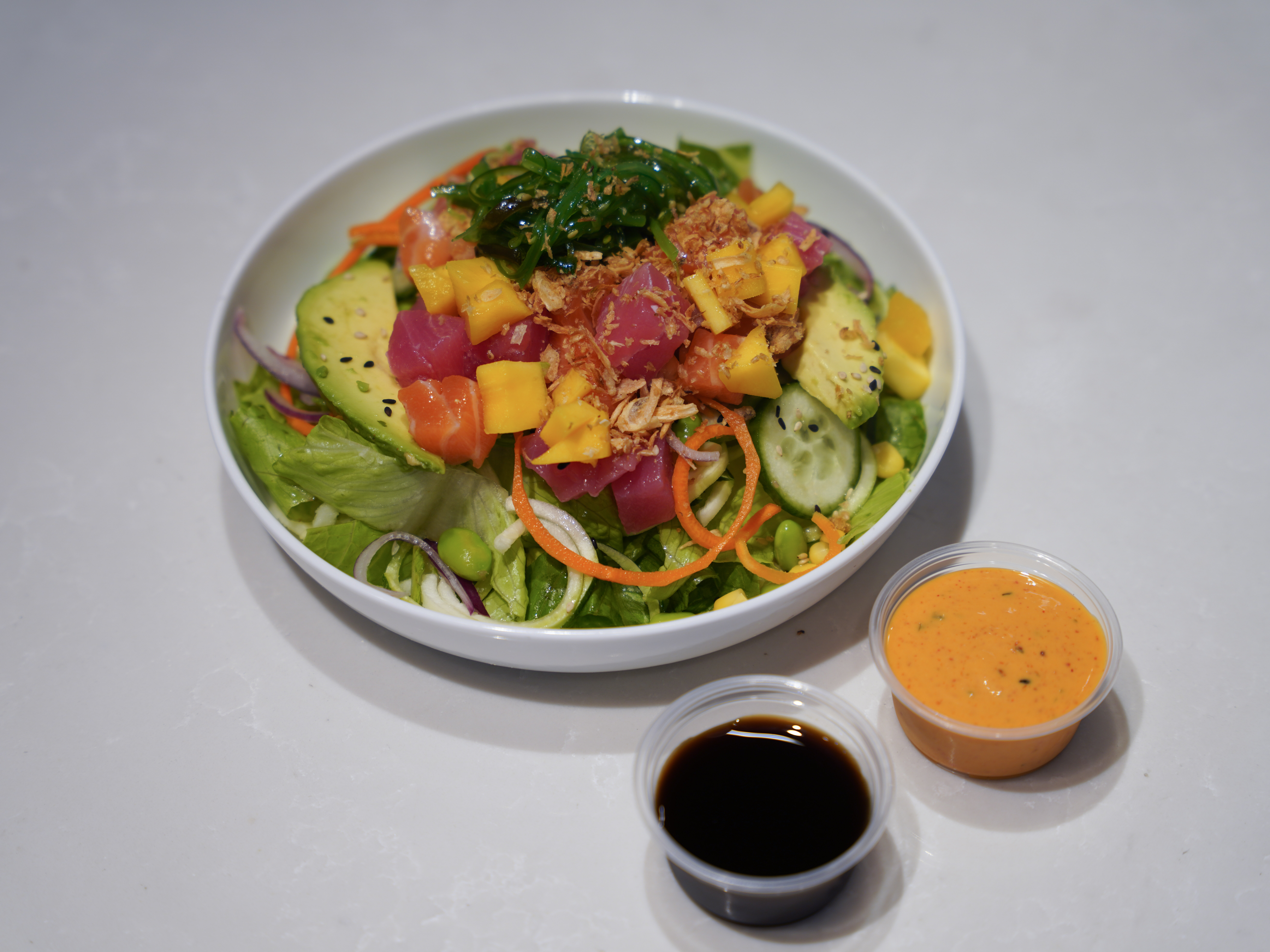 Order Poke Bowl with 2 Proteins food online from Poke Green store, New York on bringmethat.com