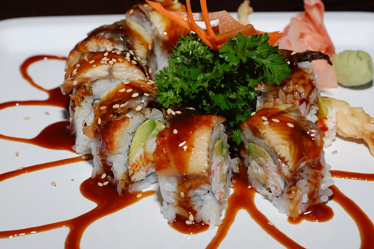Order Dragon Roll food online from House Modern Sushi store, Mesa on bringmethat.com