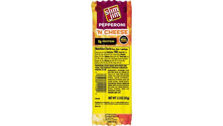 Order Slim Jim Beef And Cheese Stick Pepperoni N Cheese food online from Trumbull Mobil store, Trumbull on bringmethat.com