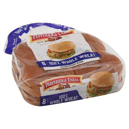 Order Pepperidge Farm · Whole Wheat Hamburger Buns (8 buns) food online from Safeway store, Rehoboth Beach on bringmethat.com