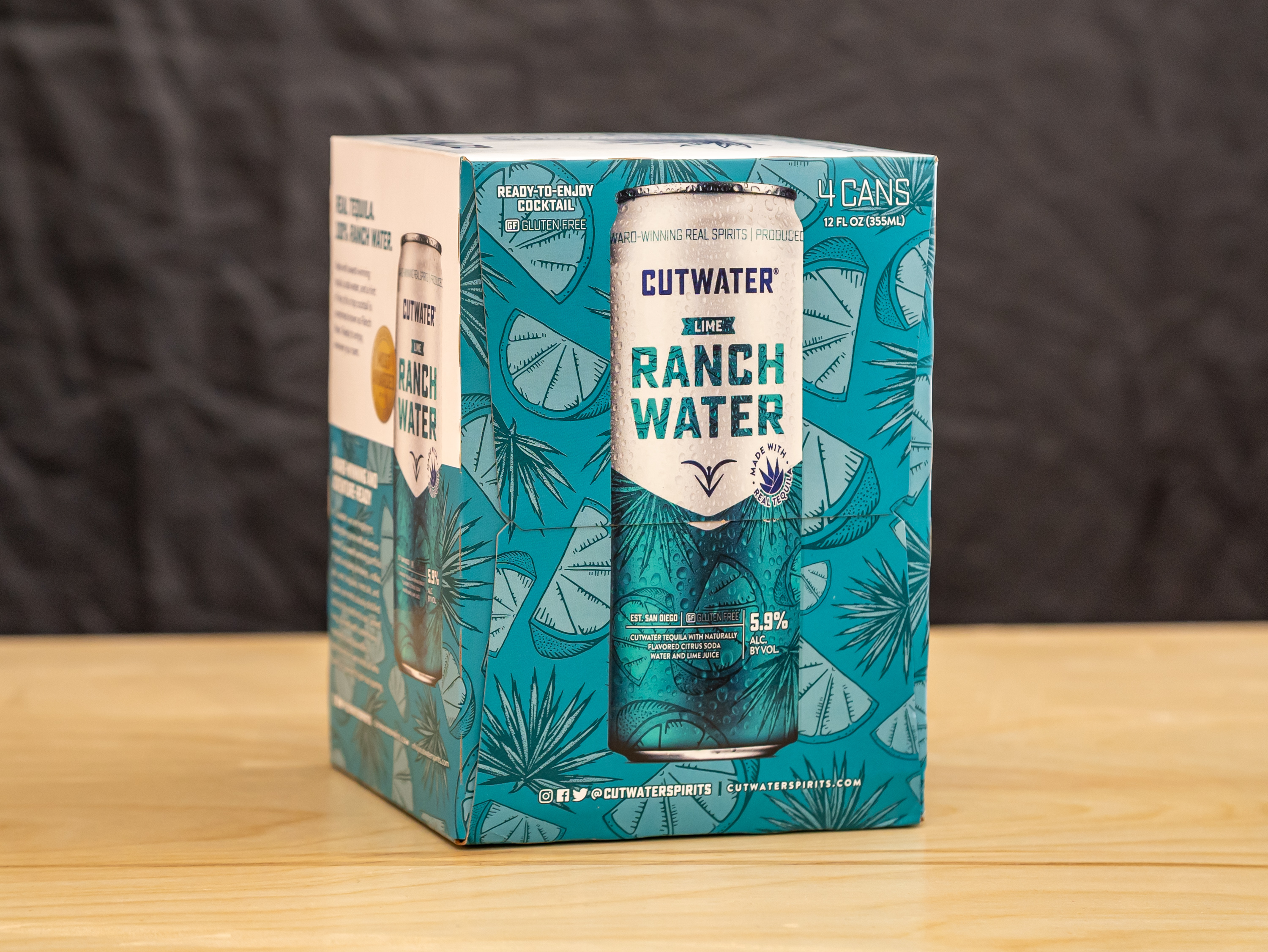 Order Cutwater Lime Ranch Water 4 pack  food online from Glenrose Liquor store, Glendale on bringmethat.com