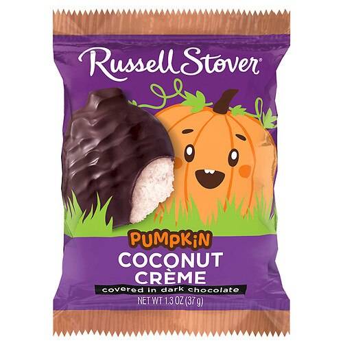Order Russell Stover Halloween Coconut CrÃ¨me Chocolate Pumpkin Coconut Creme Covered in Dark Chocolate - 1.3 oz food online from Walgreens store, OLNEY on bringmethat.com