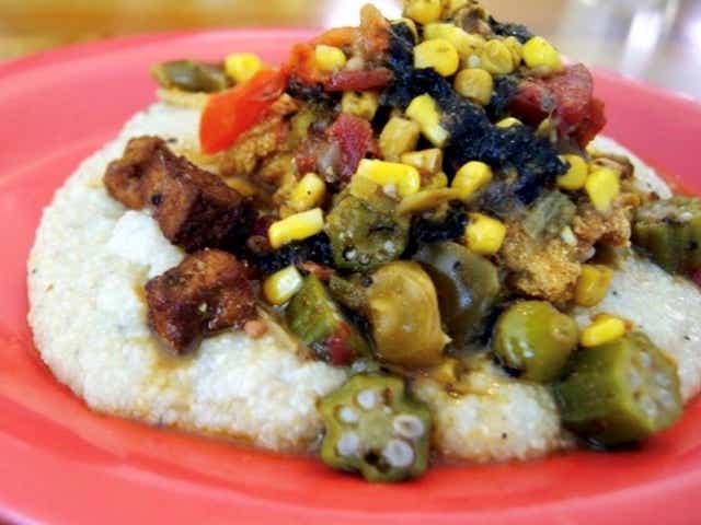 Order Okra Gumbo over Grits food online from Souley Vegan store, Oakland on bringmethat.com