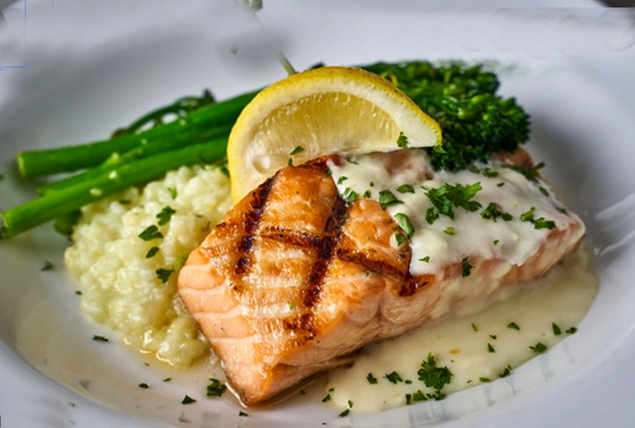 Order Salmon - Entree food online from Brother Bruno Pizza store, Washingtonville on bringmethat.com