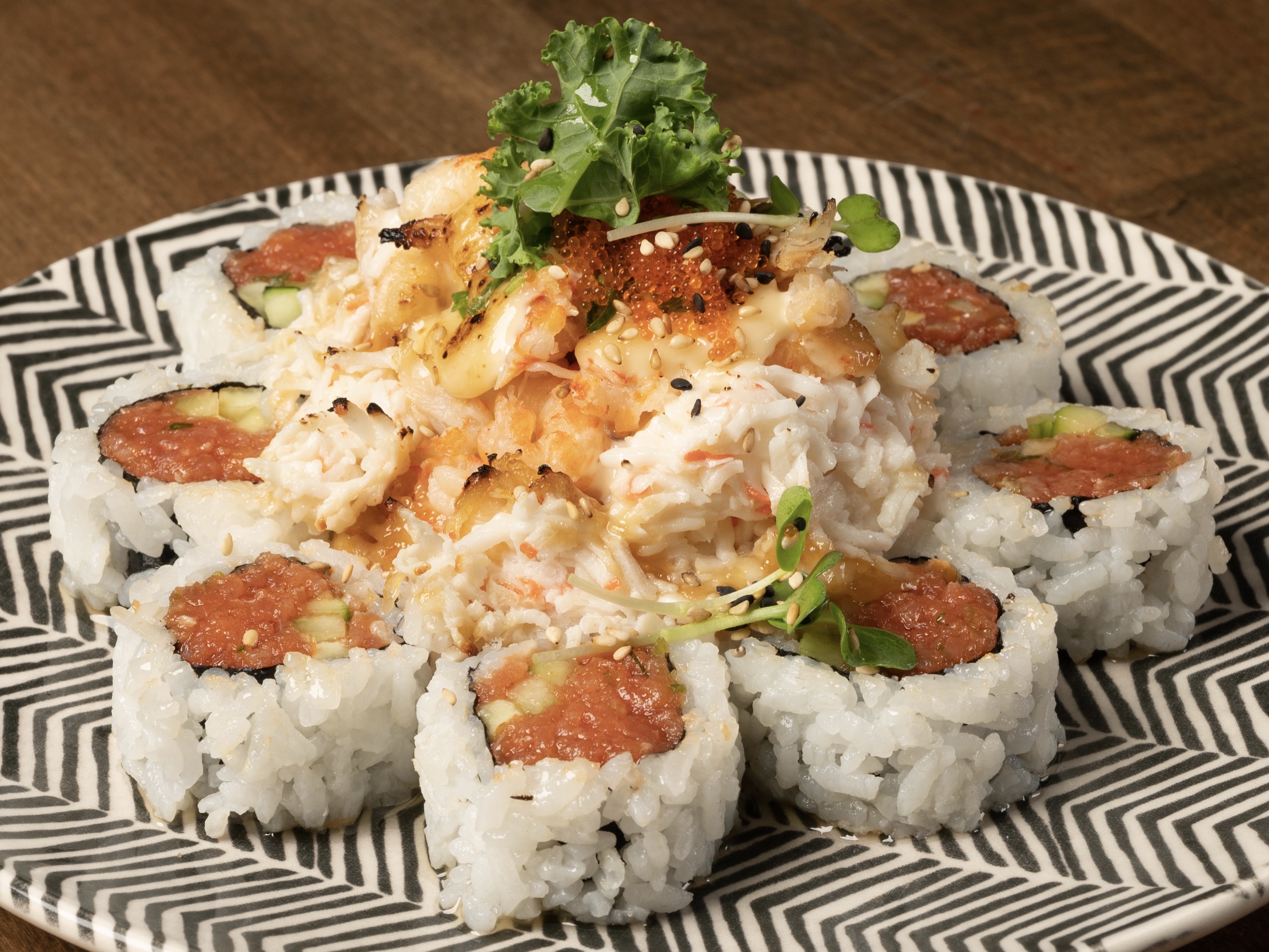 Order Baked Crawfish Roll food online from Zeppin Sushi store, Los Angeles on bringmethat.com