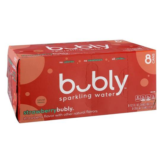 Order Bubly Sparkling Water Strawberry Cans (12 oz x 8 ct) food online from Rite Aid store, Canton on bringmethat.com