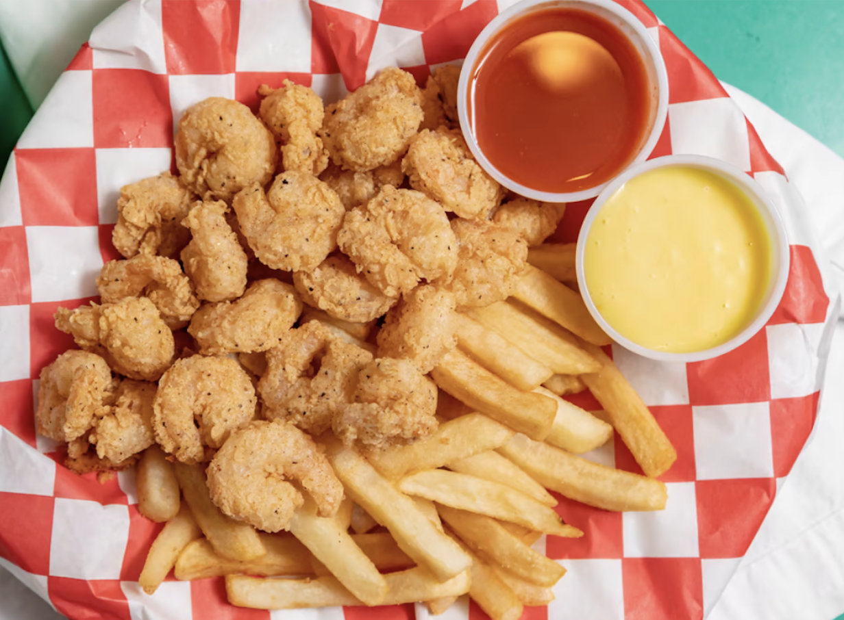 Order Shrimp Basket with Fries and Drink food online from Chick-N Grille store, Pittsburgh on bringmethat.com