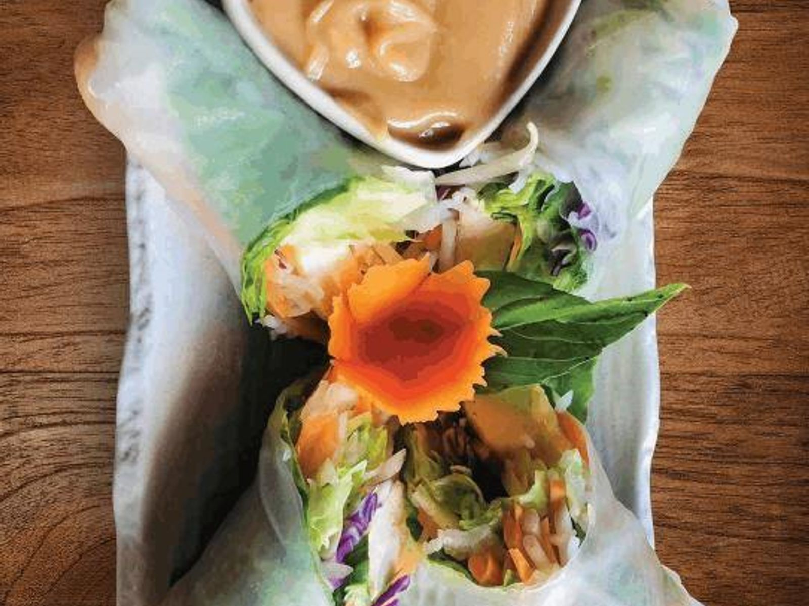 Order 4. Salad Roll Shrimp food online from Meesen Thai Eatery store, Portland on bringmethat.com