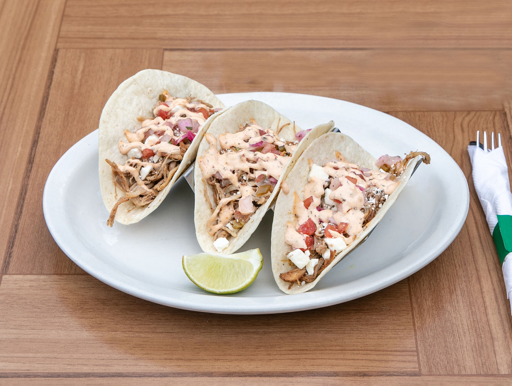 Order Carnitas Tacos food online from Lucky's Grille store, Hilliard on bringmethat.com