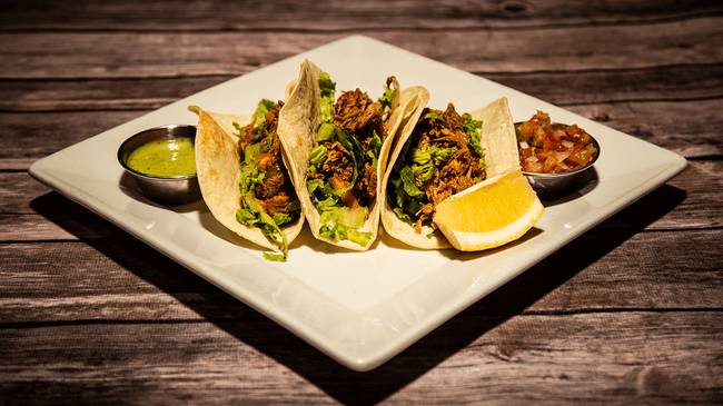 Order Carne Mechada Tacos food online from Coupa Cafe store, Palo Alto on bringmethat.com