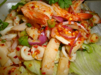 Order 21. Seafood Salad food online from Nine & Nine Thai Kitchen store, Pasadena on bringmethat.com