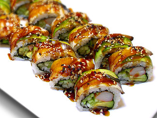 Order Dragon Roll food online from Tokyo Bowl Express store, Denver on bringmethat.com