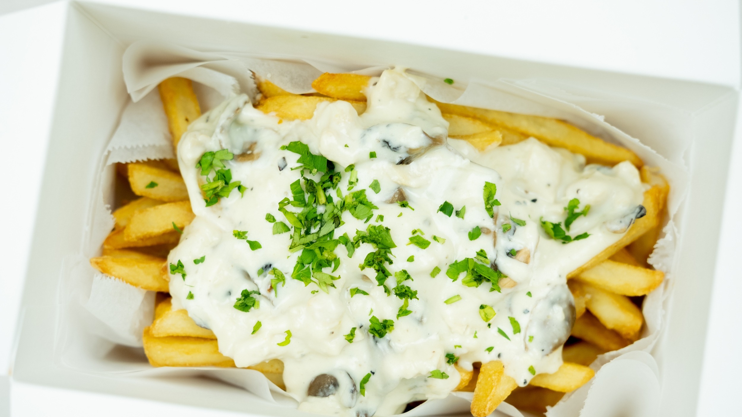 Order Chicken Mushroom Truffle Fries food online from Holy Cluck store, Chicago on bringmethat.com