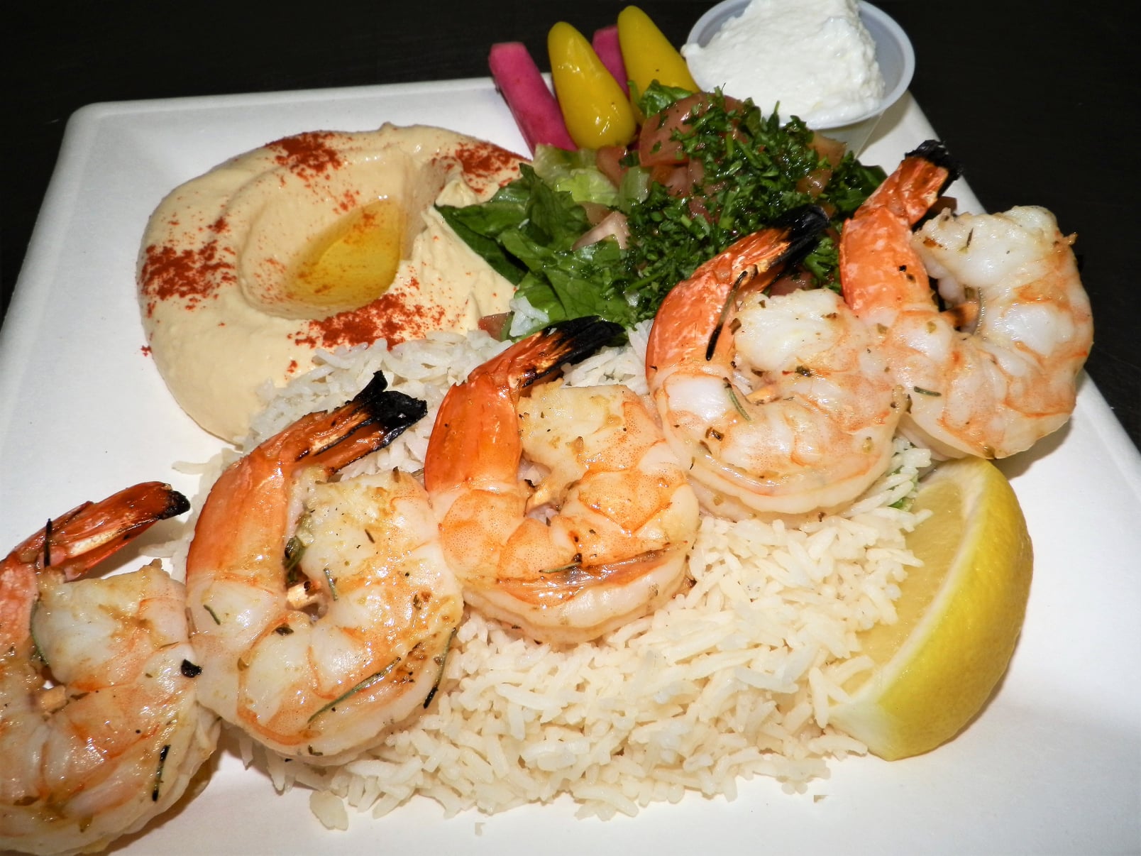 Order Shrimp Kabob food online from Mama Hummus store, Camarillo on bringmethat.com