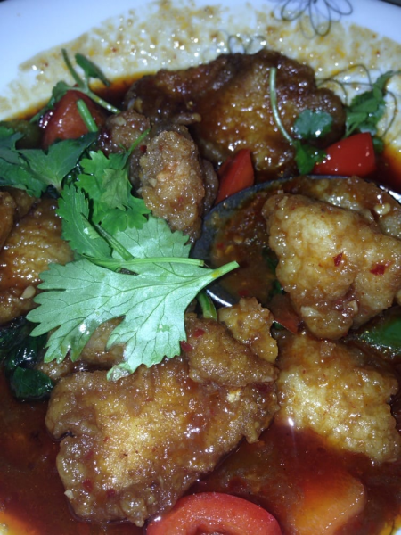 Order 51. Spicy Catfish food online from Bangkok Garden Thai Cuisine store, Daly City on bringmethat.com