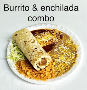 Order 5. Beef Burrito & Cheese Enchilada food online from Super Burritos Mexican Food store, Redding on bringmethat.com