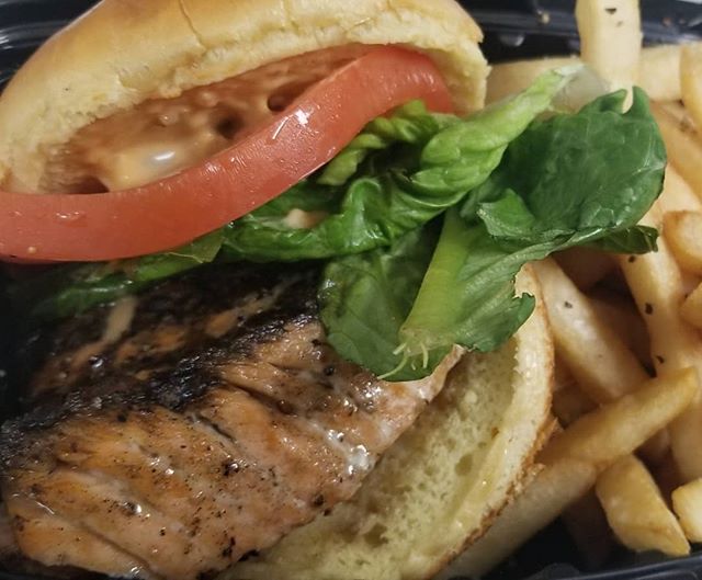 Order Grilled Salmon Sandwich Lunch food online from Blue Waters Caribbean & Seafood Grill store, Temple Hills on bringmethat.com