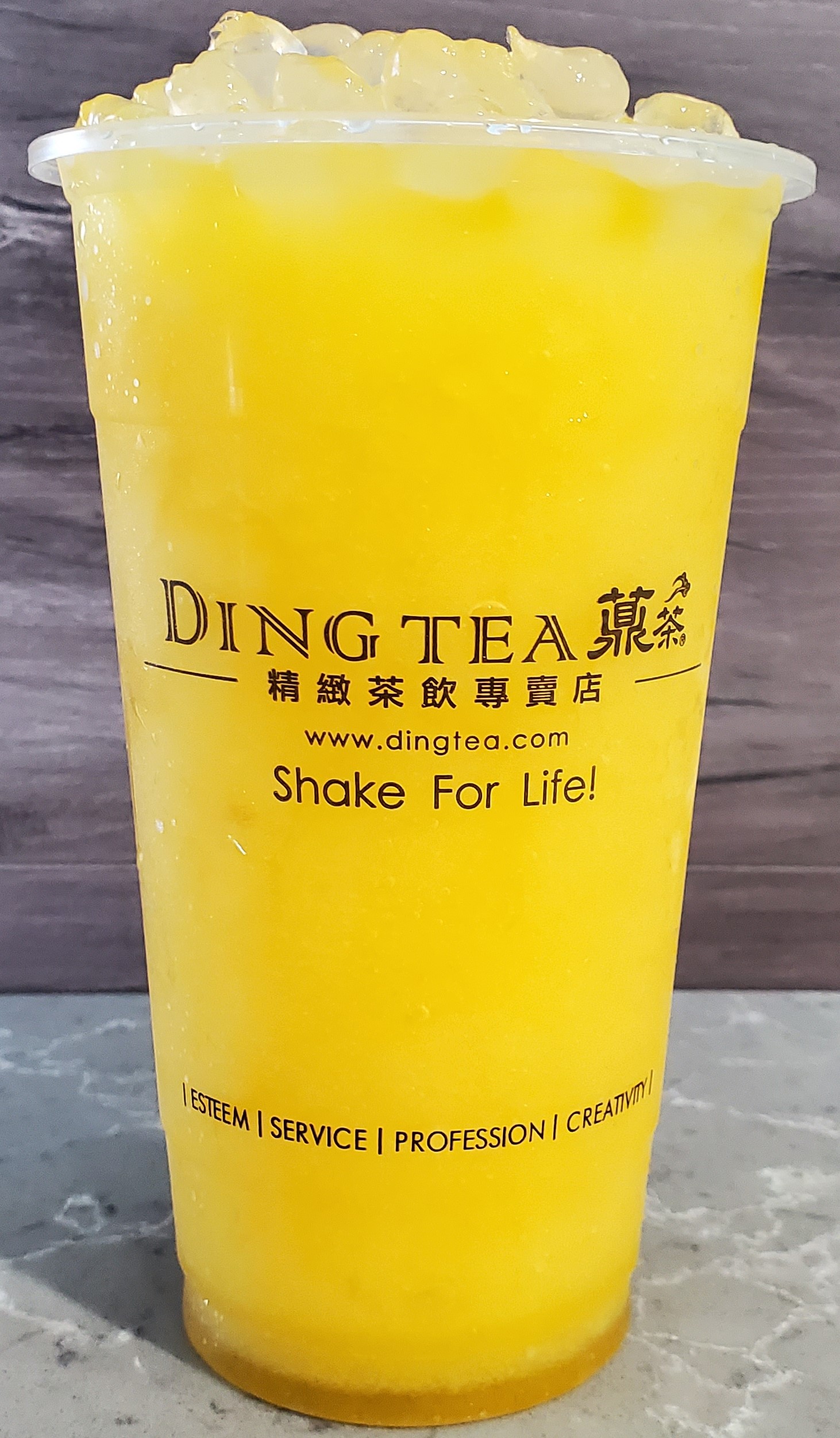 Order Passion Fruit Slush - CAFFEINE FREE (LARGE SIZE ONLY) food online from Ding Tea store, Fountain Valley on bringmethat.com