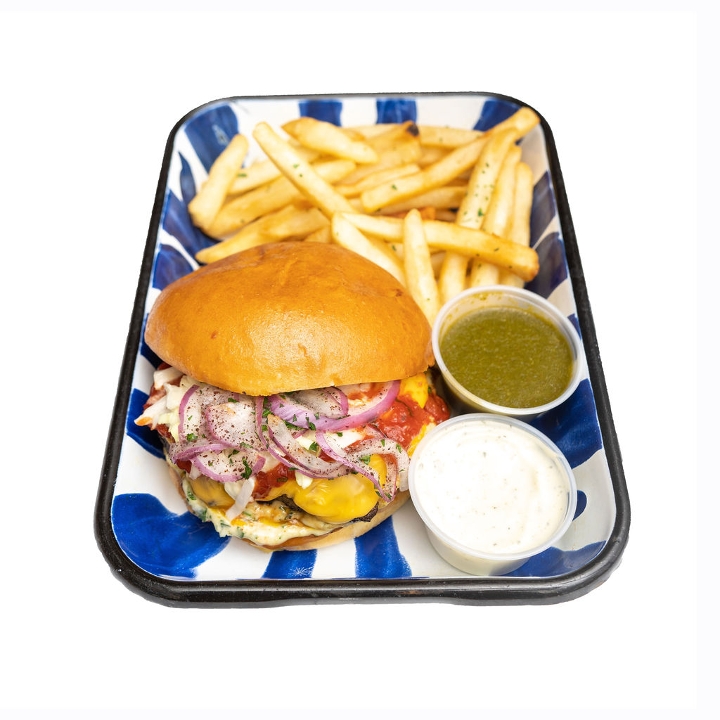 Order Chapli Kabob Burger Combo food online from Sheesh Grill store, Falls Church on bringmethat.com