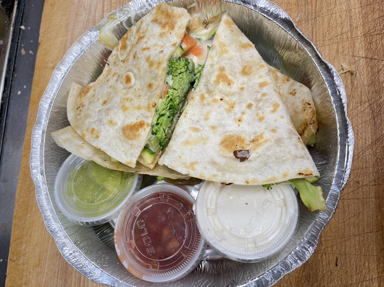 Order HARRY'S FAMOUS Veggie&CHEESE  Quesadilla food online from Harry's Hilltop Catering Delicatessen store, Williston Park on bringmethat.com