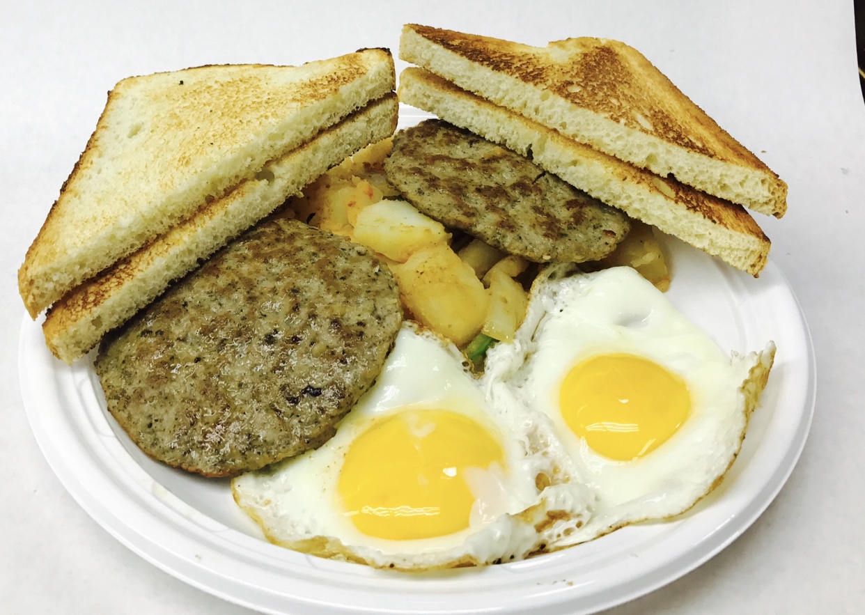 Order Sausage and Eggs Platter food online from Tompkins finest deli store, New York on bringmethat.com