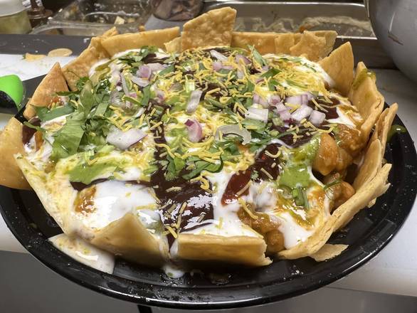 Order Samosa Chaat food online from Raj Express Indian Kitchen store, Overland Park on bringmethat.com