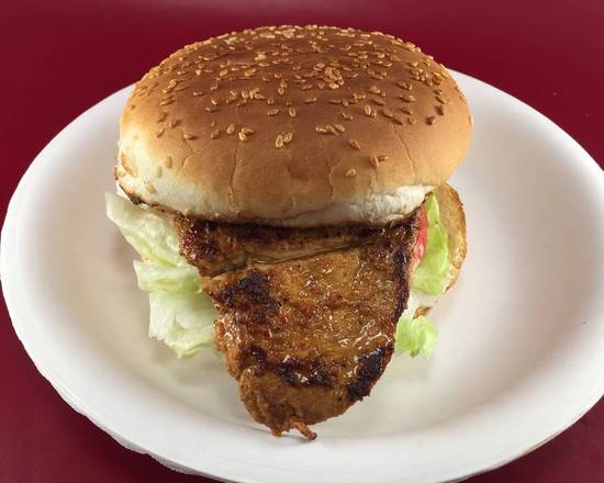Order 15. Spicy Chicken Sandwich food online from Michael's Burgers store, Canoga Park on bringmethat.com