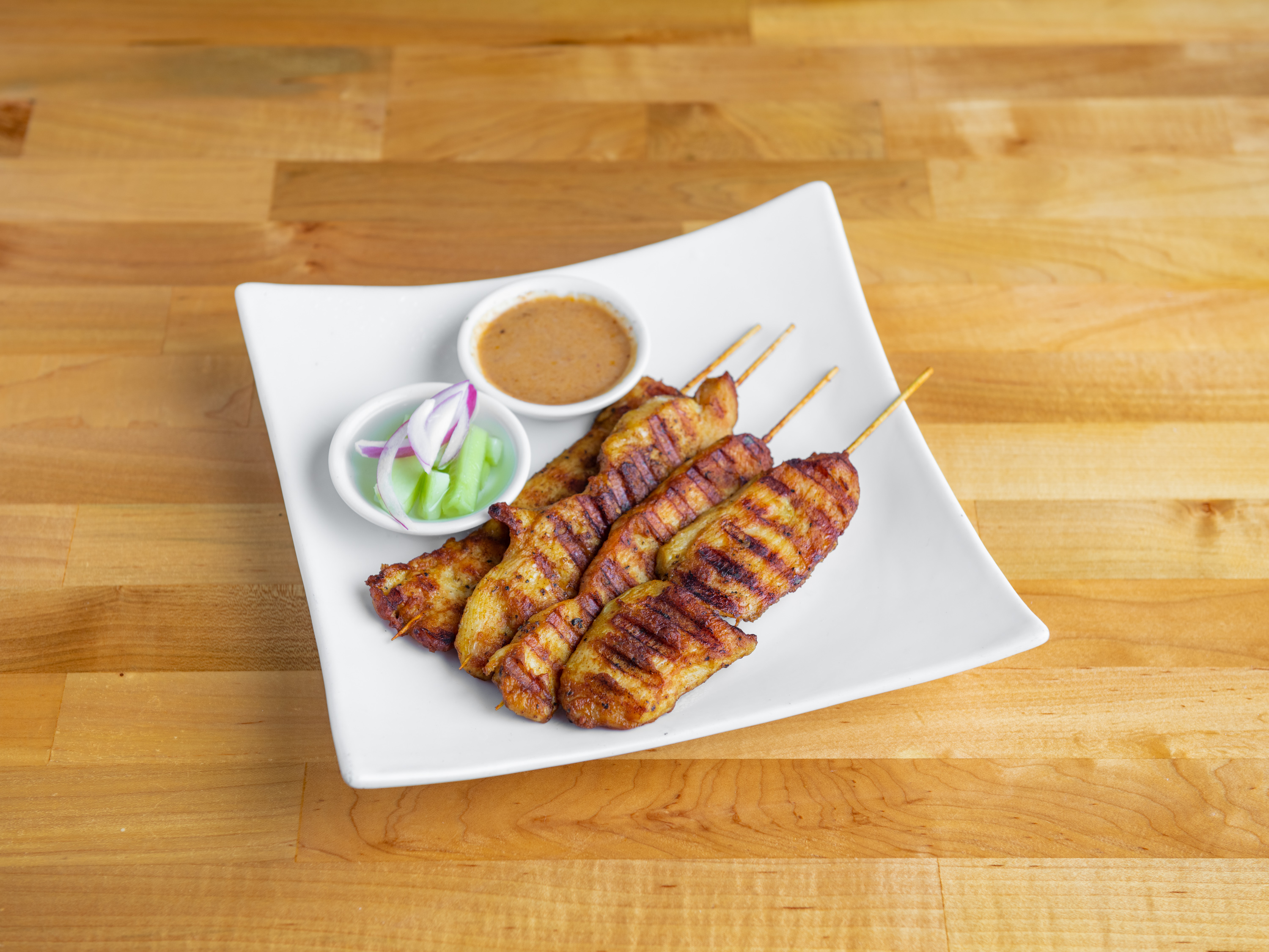 Order Satay Chicken (Grilled Chicken Skewers) food online from Mint Thai Kitchen store, Houston on bringmethat.com