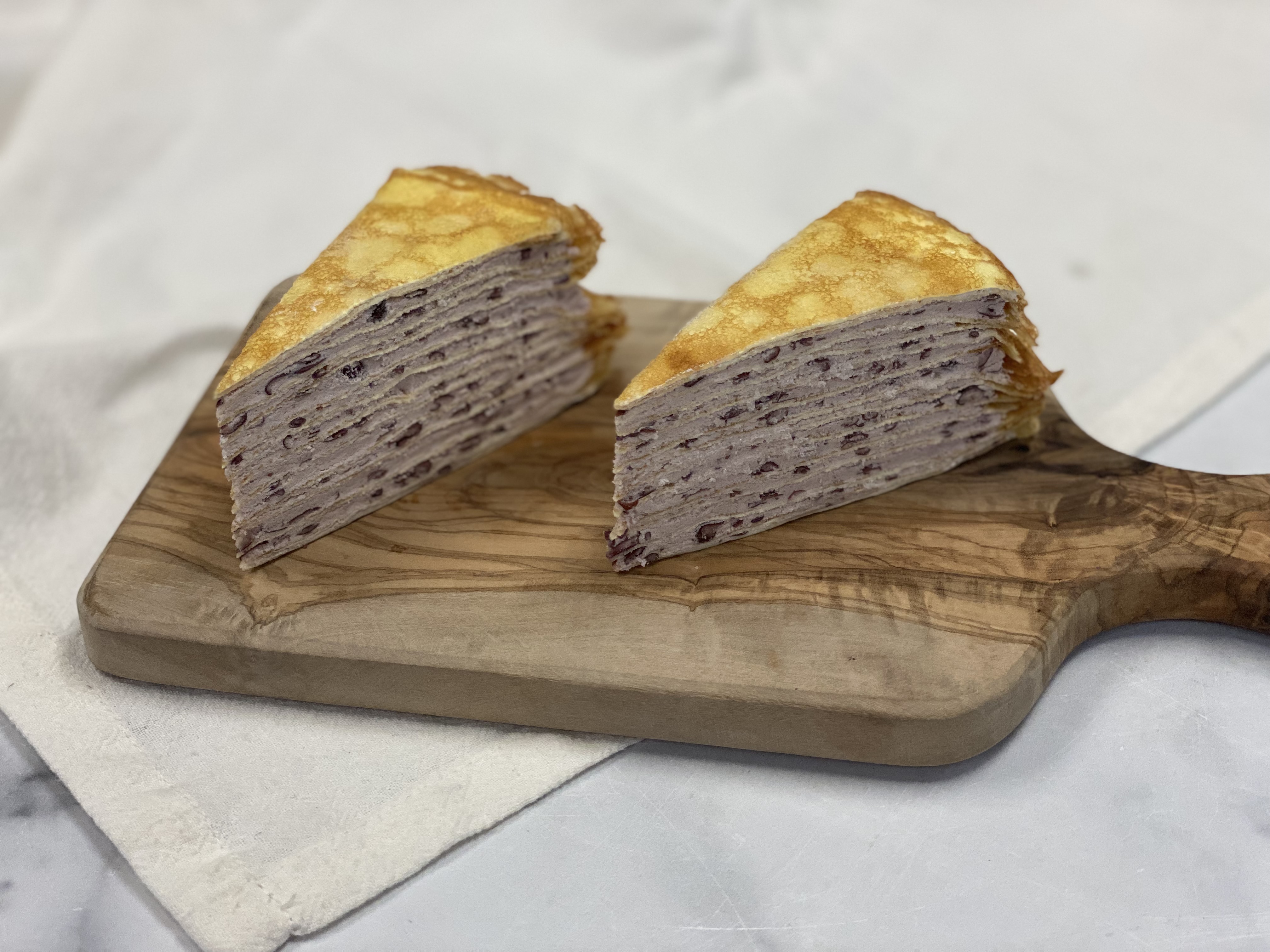 Order Set of 2 Red Bean Mille Crepe Cake food online from 43 & Company store, Milpitas on bringmethat.com