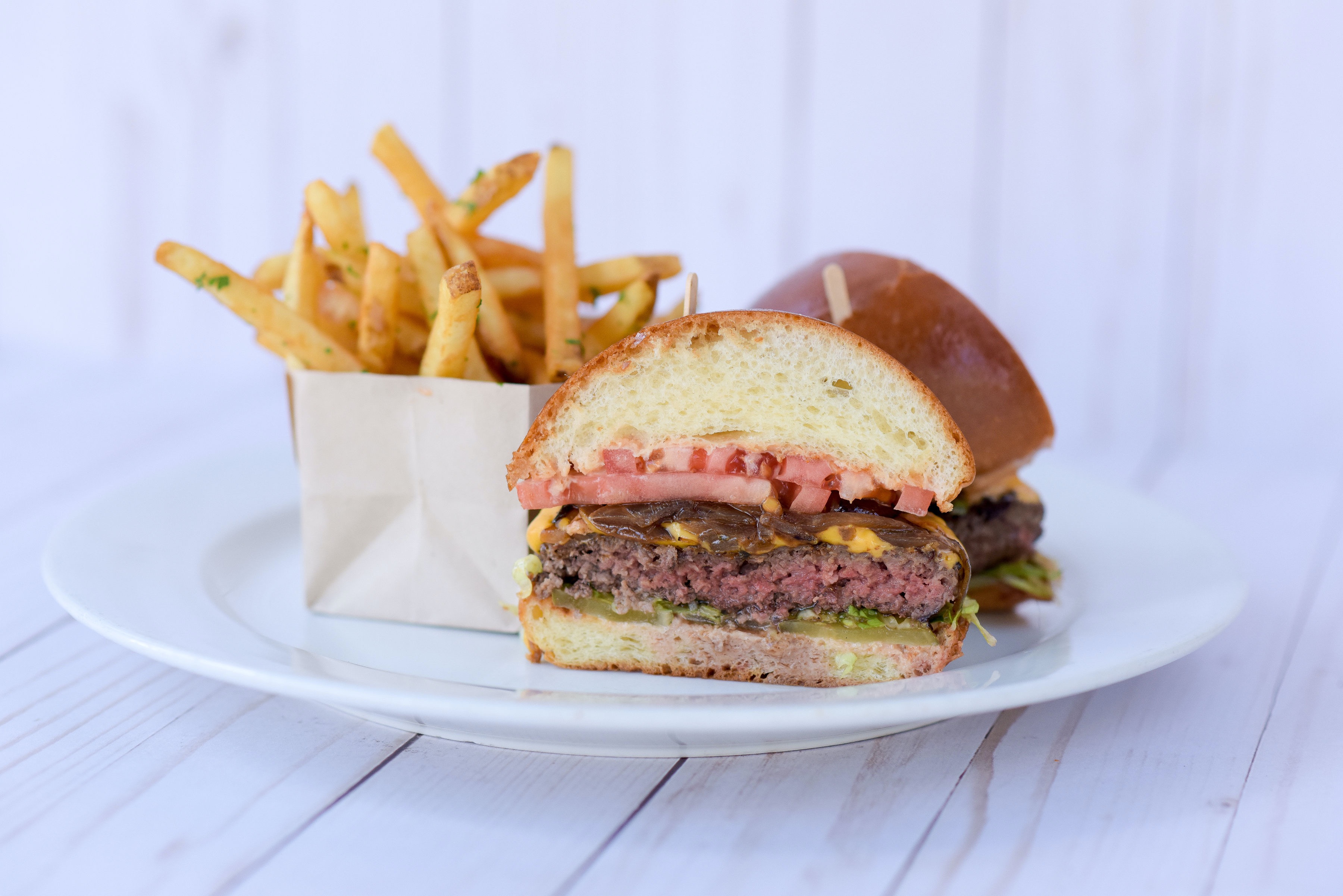 Order American Wagyu Cheese Burger food online from Cafe Vida store, Pacific Palisades on bringmethat.com