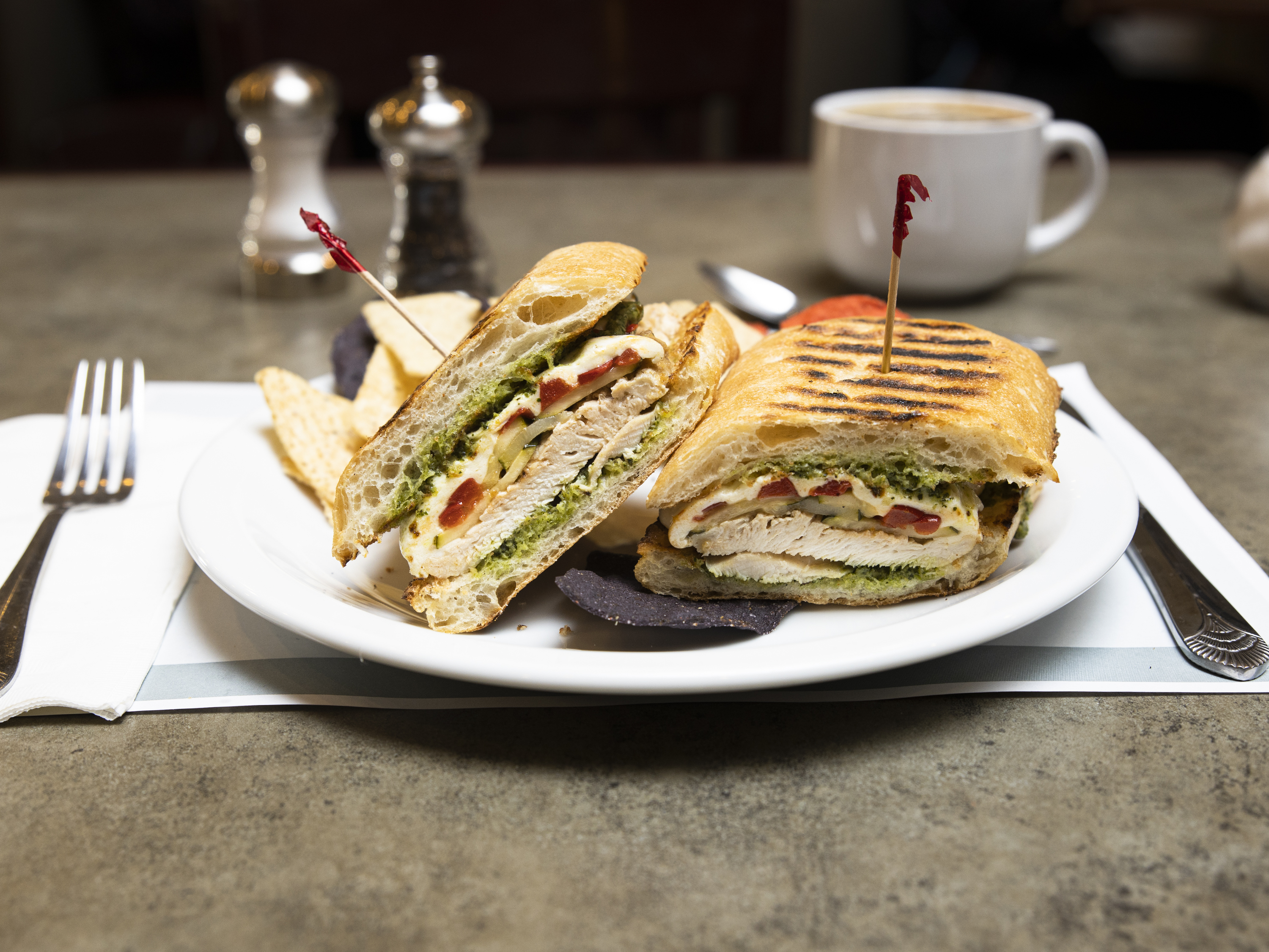 Order Chicken Pesto Panini food online from Turning Point Of Newtown store, Newtown on bringmethat.com