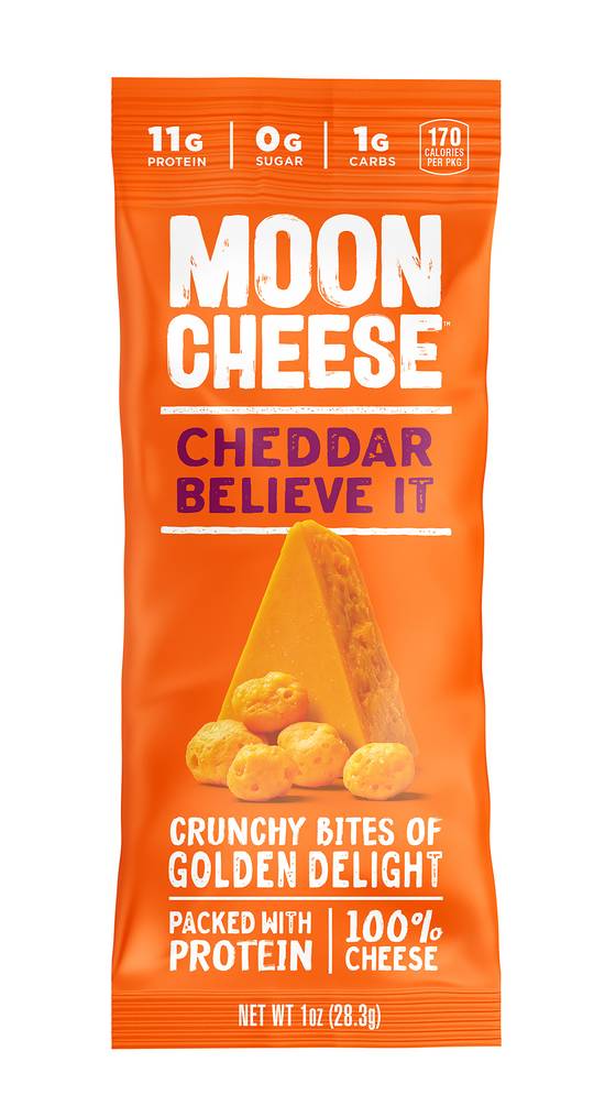 Order Moon Cheese Cheddar Believe It (1 oz) food online from Rite Aid store, Yamhill County on bringmethat.com