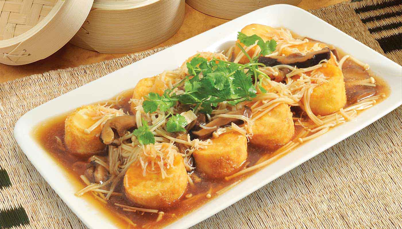 Order G65. Tofu with Double Mushroom (雙菇扒玉子豆腐) food online from Happy Harbor Cuisine store, Alhambra on bringmethat.com